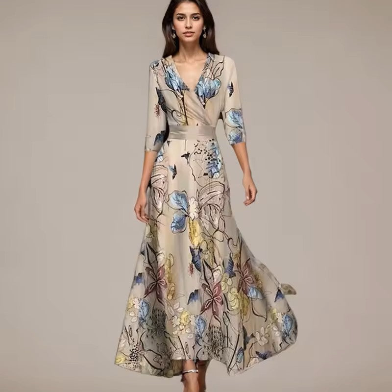 Axelle - Abito lungo elegante a fiori
