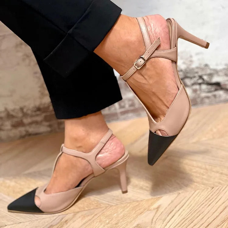 MIRELLA | Décolleté Elegante a Punta Dritta Bicolore per uno Stile Sofisticato