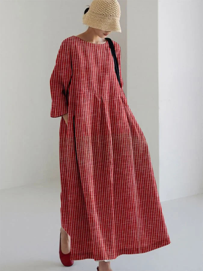 OLIVIA - VESTITO VINTAGE GESTRIPTES LOCKERES