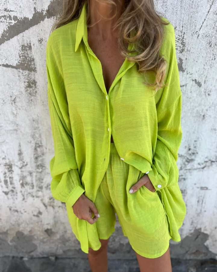IZELA - SET CAMICIA E PANTALONI CORTI CASUAL