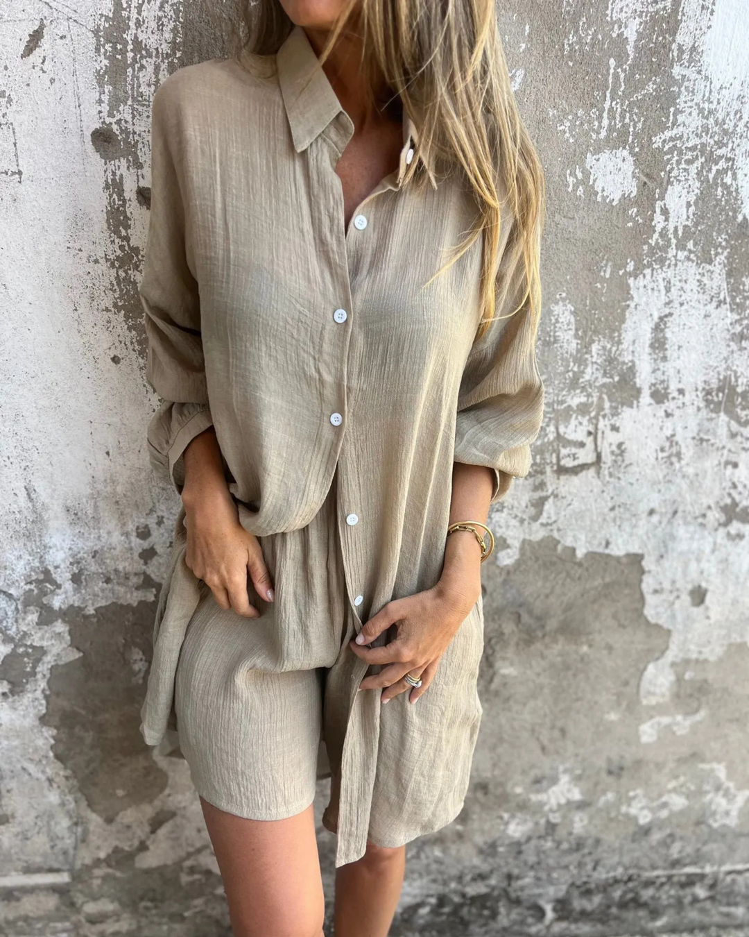 IZELA - SET CAMICIA E PANTALONI CORTI CASUAL