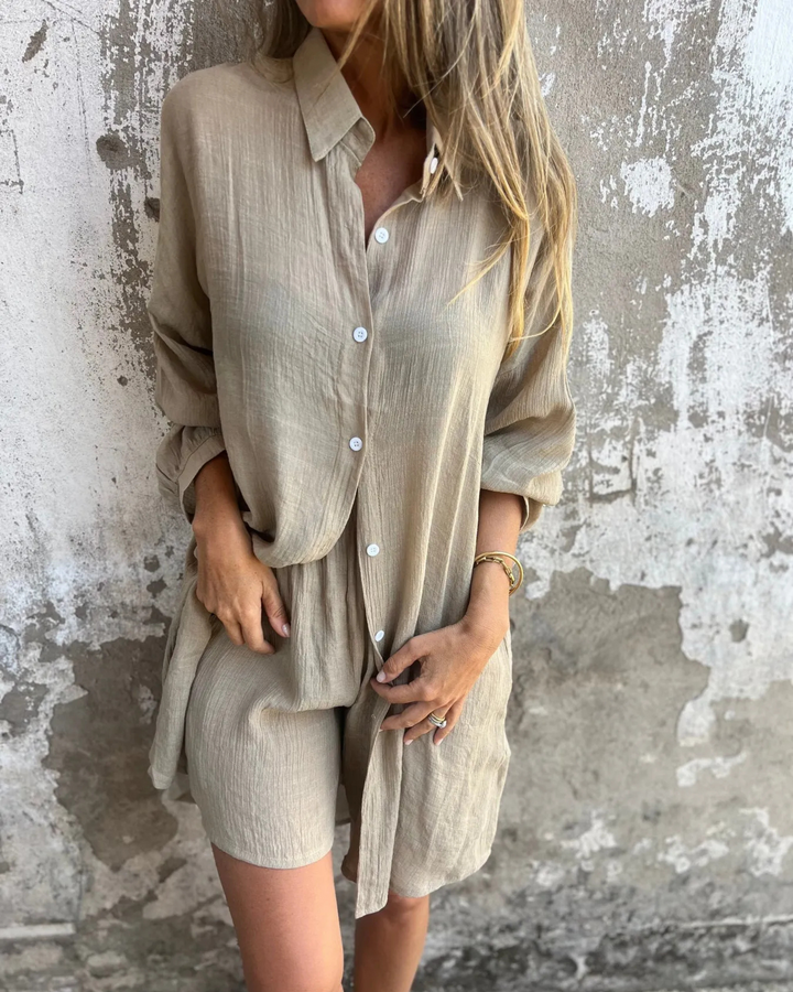 IZELA - SET CAMICIA E PANTALONI CORTI CASUAL
