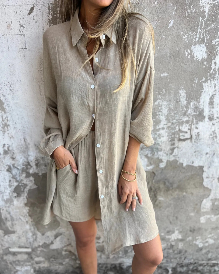 IZELA - SET CAMICIA E PANTALONI CORTI CASUAL
