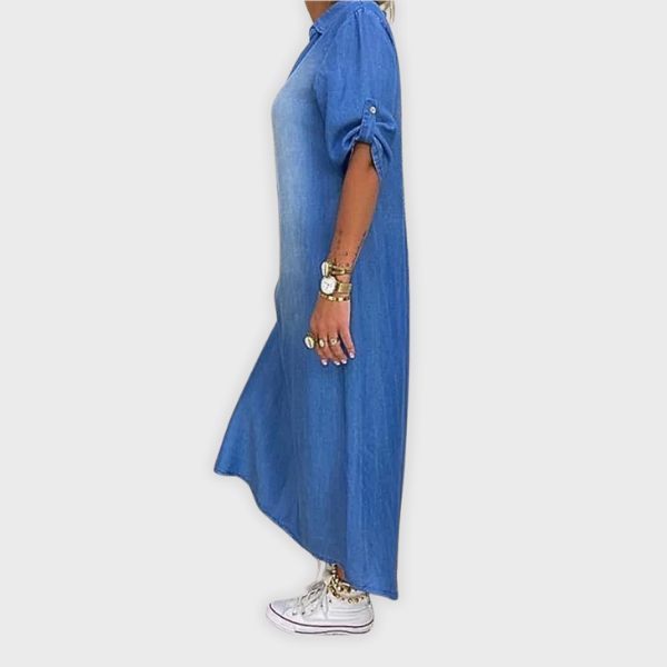 Tilly | Abito Estivo in Mezzo Denim con Scollatura a V