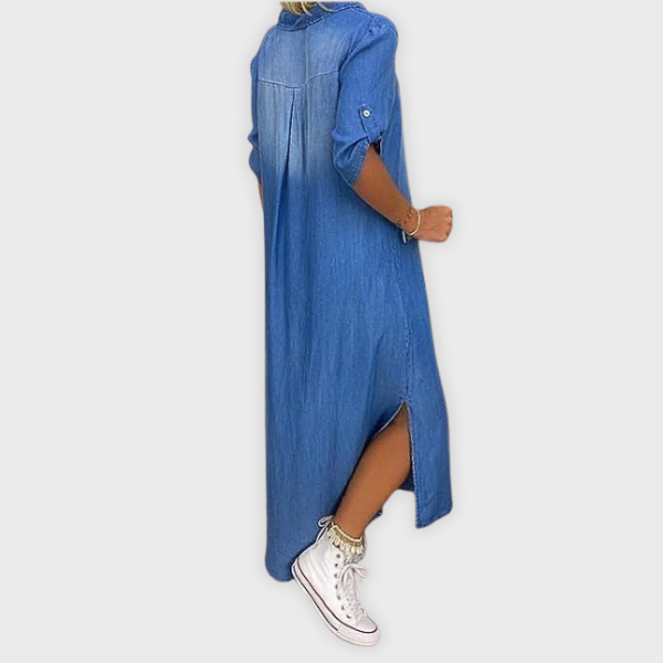 Tilly | Abito Estivo in Mezzo Denim con Scollatura a V