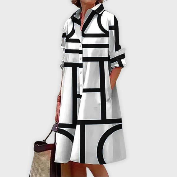 Elodie | Abito Midi con Motivo Geometrico