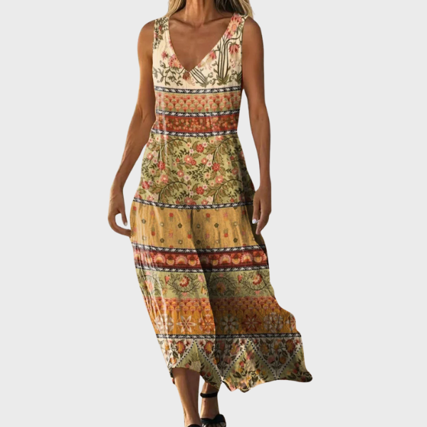Esme | Vestito in Cotone con Stampa Totem Etnica