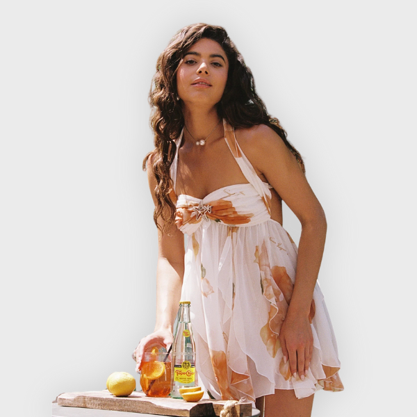 Clarissa | Mini Abito in Chiffon Floreale