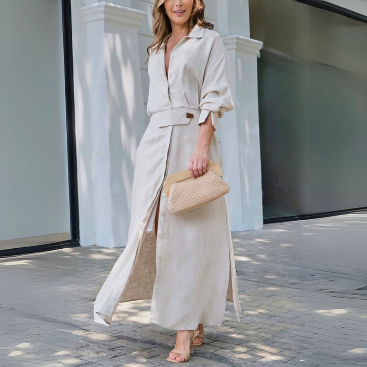 Jeanette™ | Elegante maxi-abito con scollatura a V