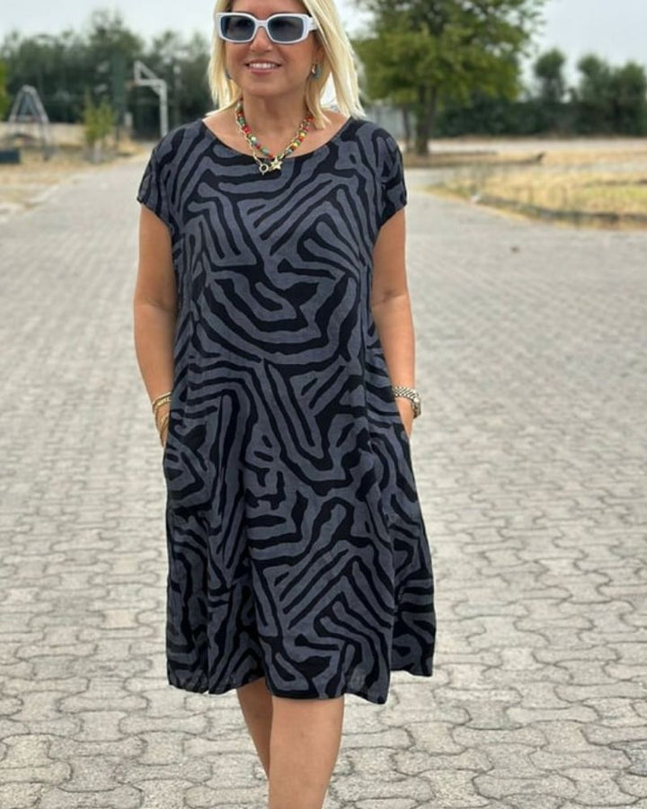 SABRINA | Abito Estivo Leggero con Stampa Moderna per Comfort e Stile Quotidiano
