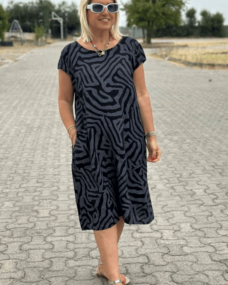 SABRINA | Abito Estivo Leggero con Stampa Moderna per Comfort e Stile Quotidiano