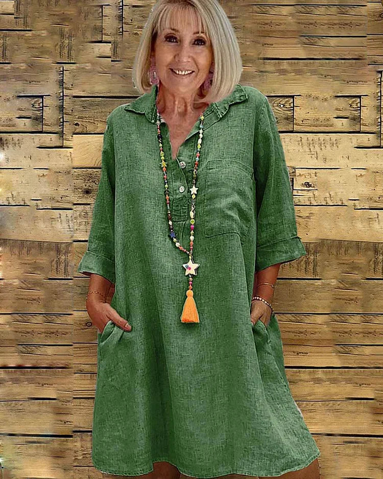 Diorabel – Abito Tunica con Collo Camicia Casual