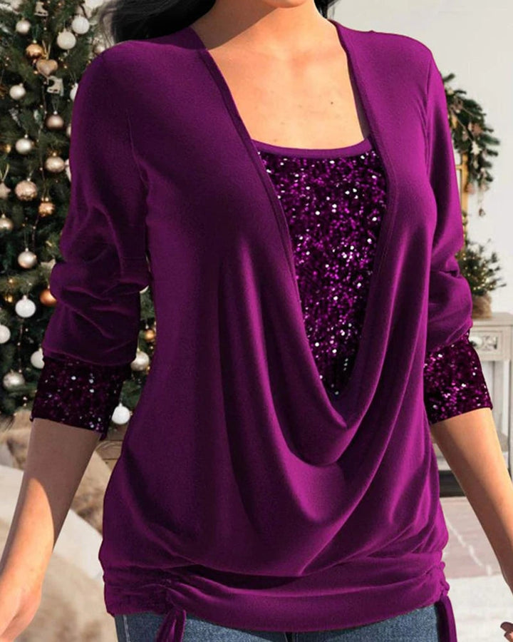 DELFINA LA BLUSA ELEGANTE CON PAILLETTES