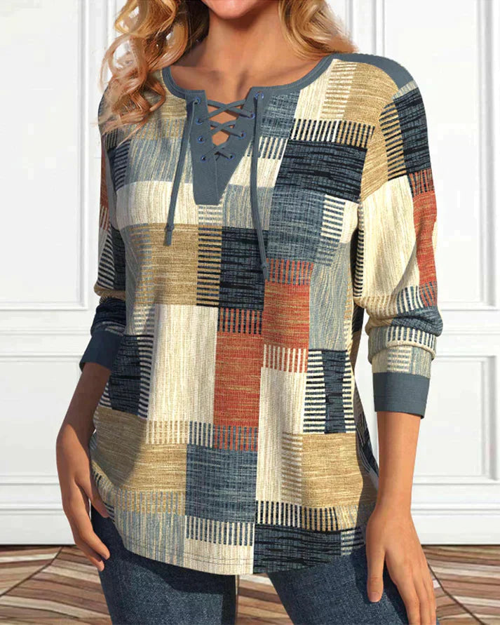 Top con stampa geometrica
