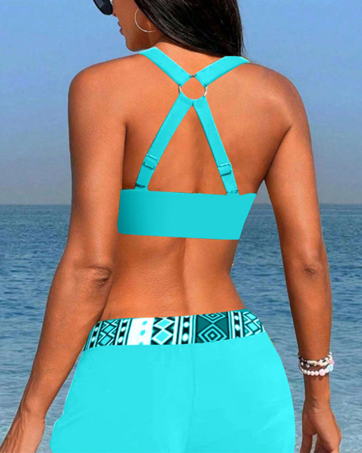 Aria™ | Costume da Bagno a Vita Alta con Disegno Geometrico