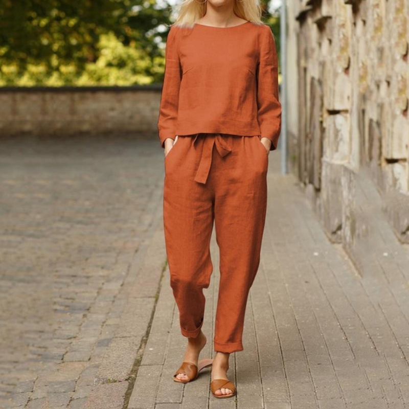 Lianne™ | Set Estivo Confortevole con Blusa che Copre la Pancia