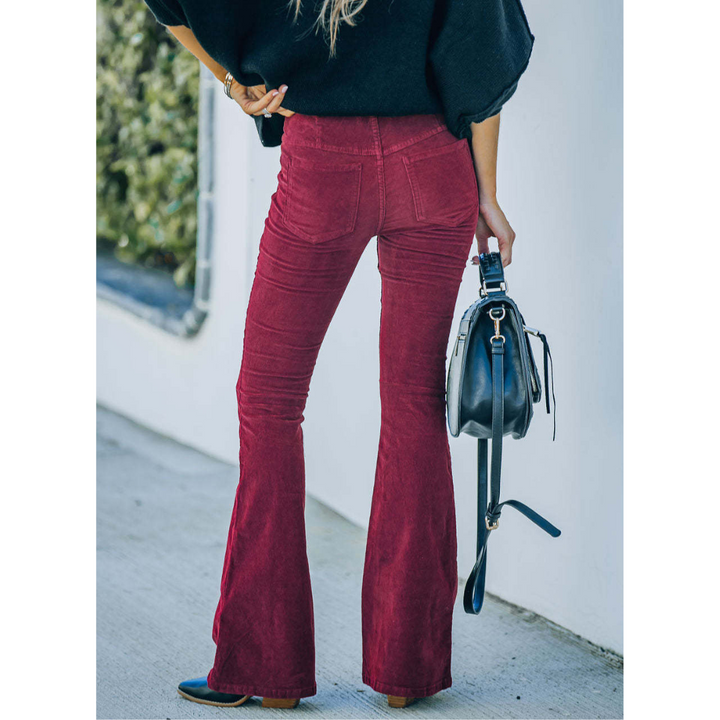Chloe I Pantaloni a Zampa in Corduroy