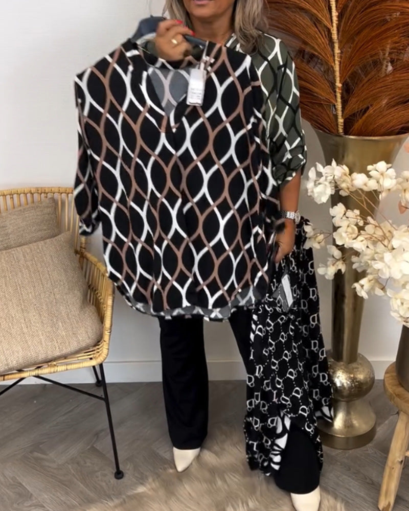 Janny™ | Blusa Casual con Maniche Lunghe e Motivo Elegante