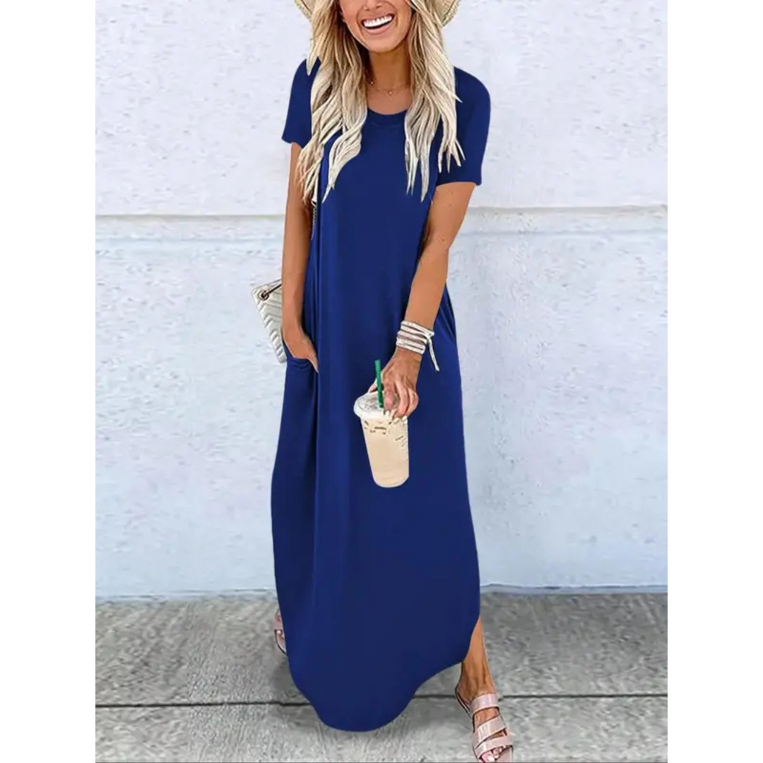 RELNA™ – Abito Maxi Estivo Casual con Collo Rotondo