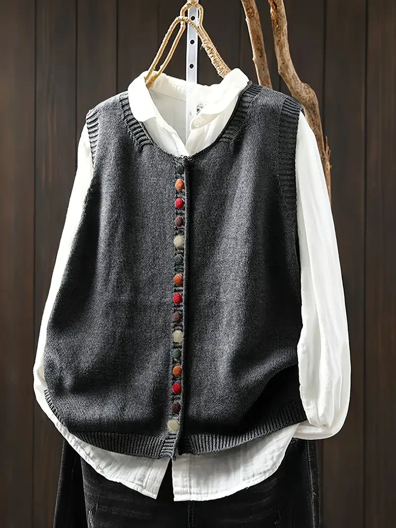 Sofia™ | Gilet Senza Maniche In Maglia