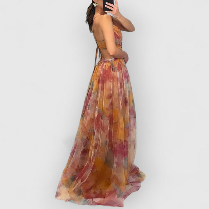 Vilma | Maxi abito con stampa floreale
