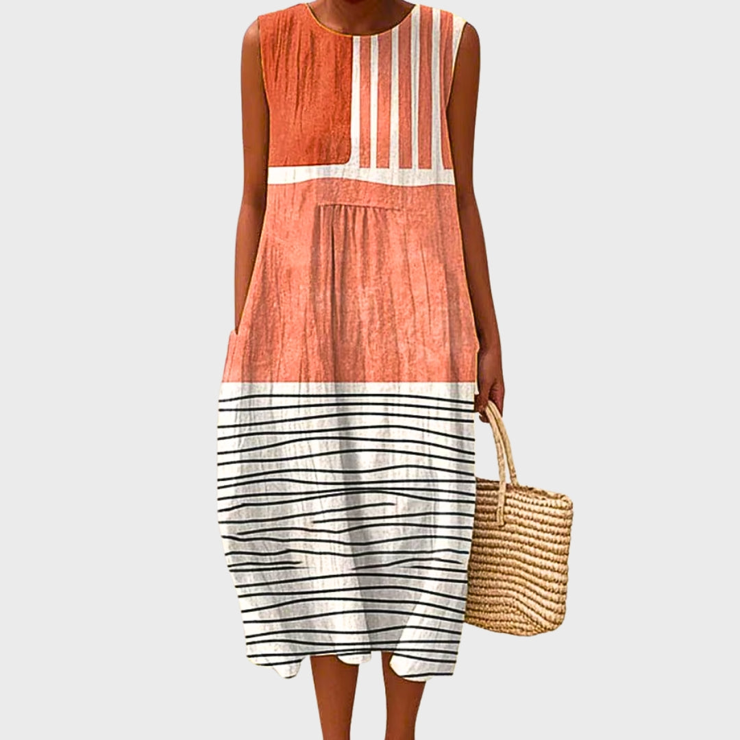 Irene | Vestito in Cotone Geometrico Vintage