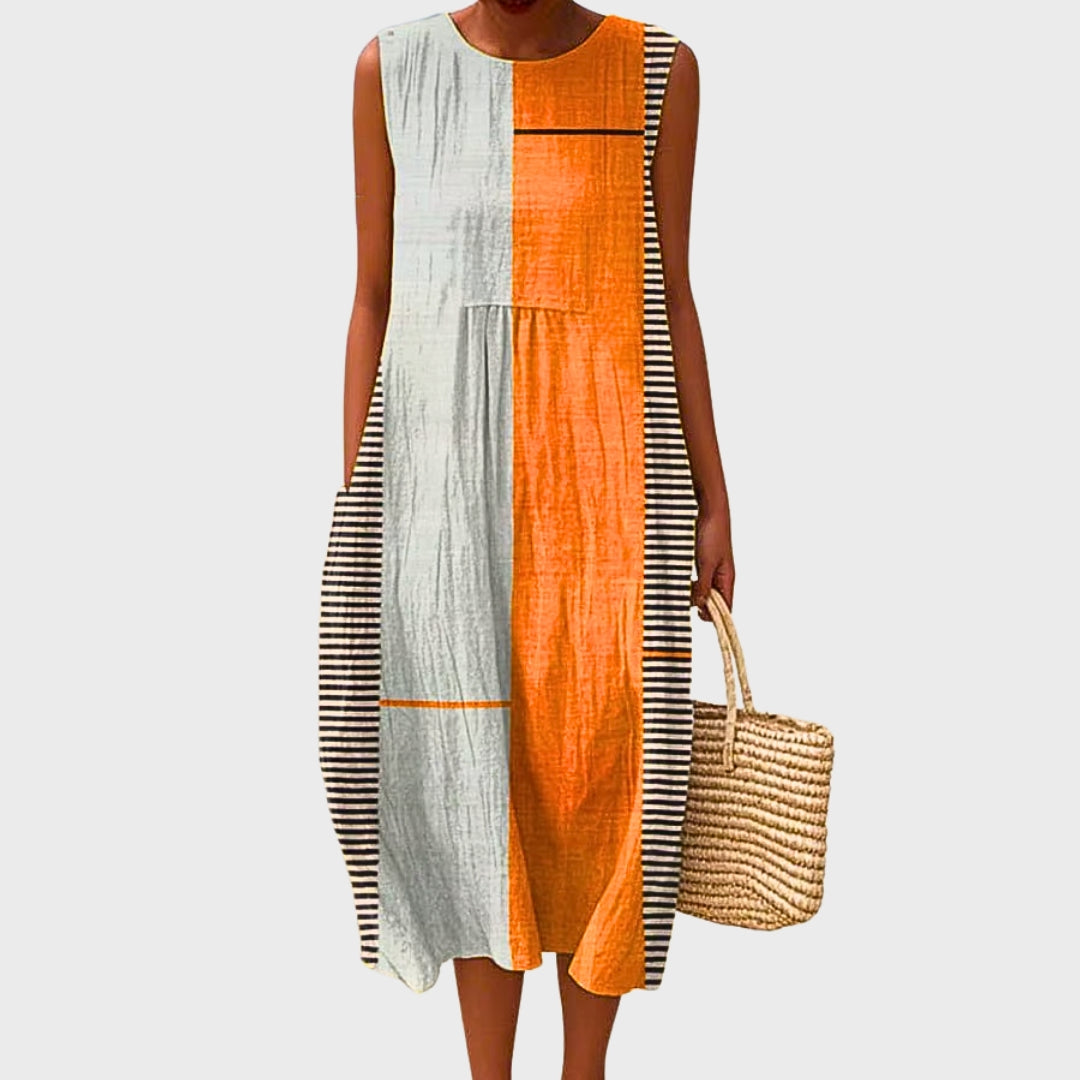 Irene | Vestito in Cotone Geometrico Vintage