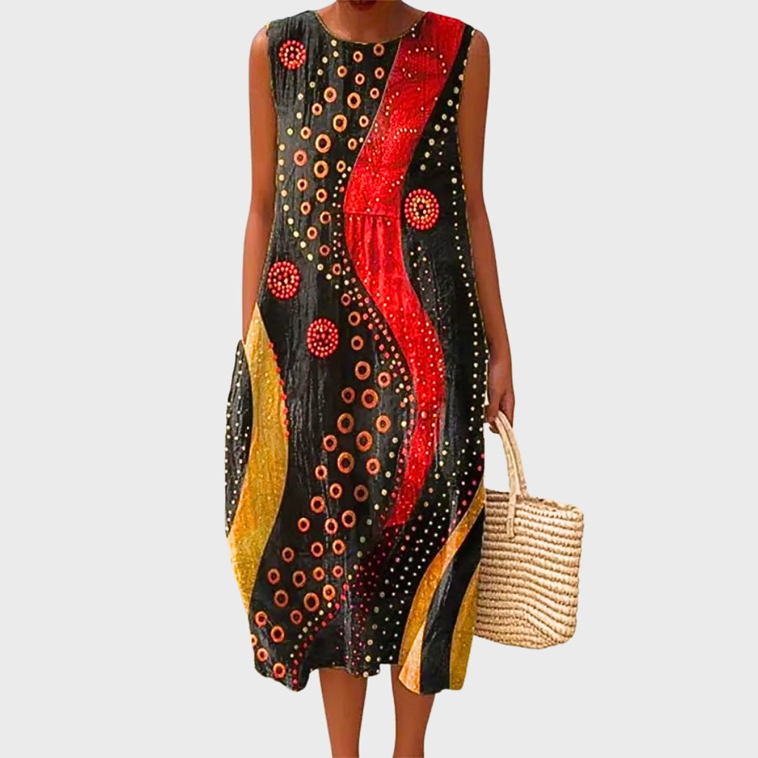 Irene | Vestito in Cotone Geometrico Vintage