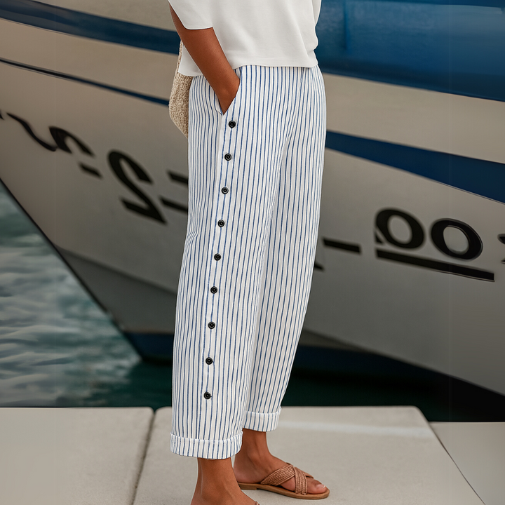 Freya - Pantaloni a Strisce Seabreeze con Bottone