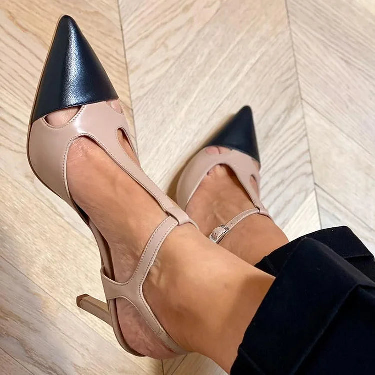 MIRELLA | Décolleté Elegante a Punta Dritta Bicolore per uno Stile Sofisticato