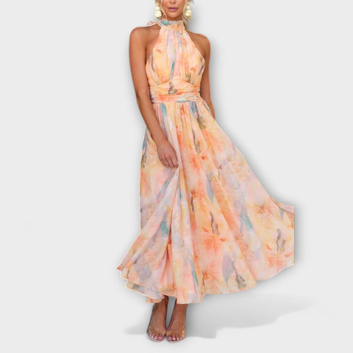 Juliana | Abito Maxi Aquarell con Collo Halter