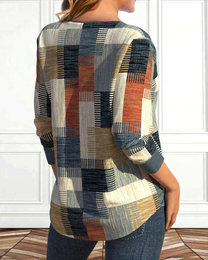 Top con stampa geometrica