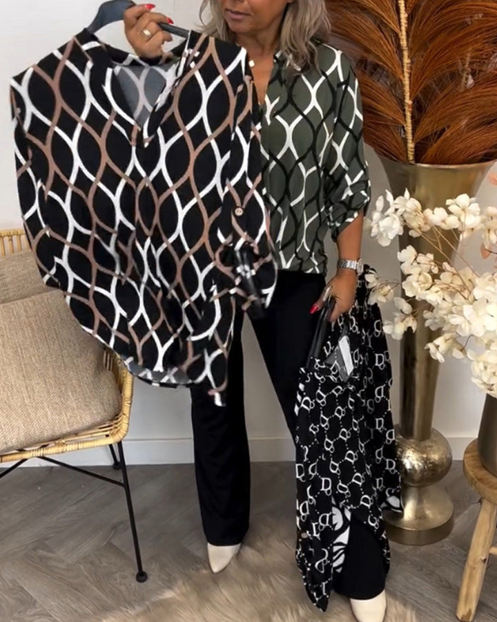 Janny™ | Blusa Casual con Maniche Lunghe e Motivo Elegante