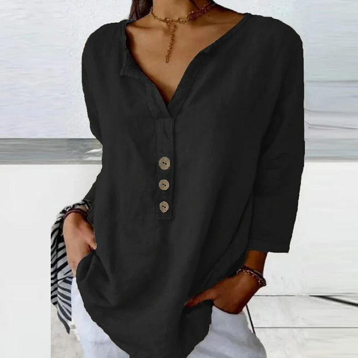 Mykaela – Blusa Casual in Cotone e Lino