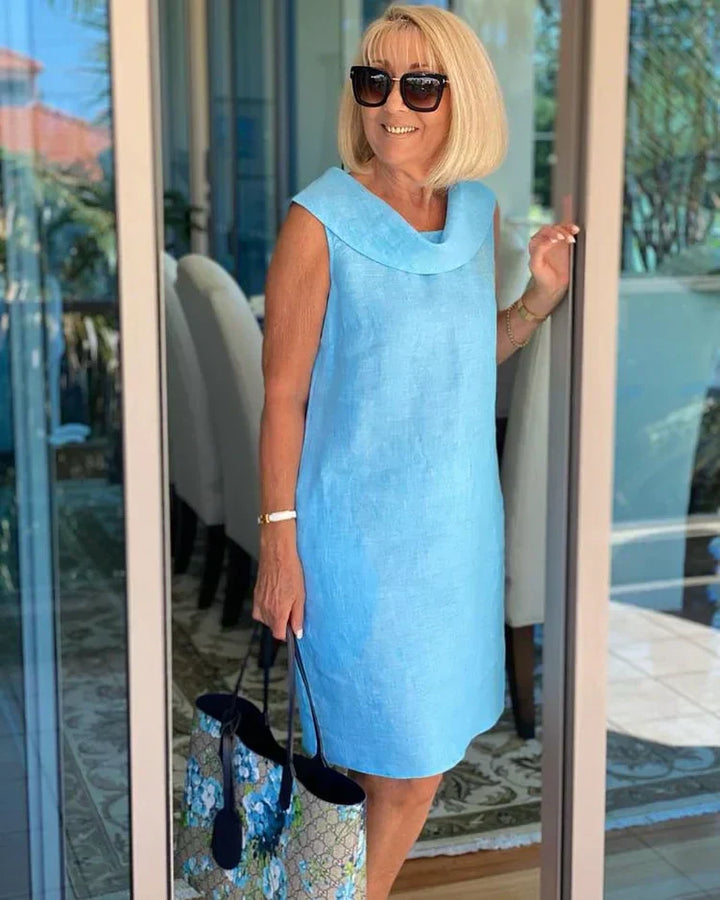 Perla – Abito tubino senza maniche con scollo rotondo