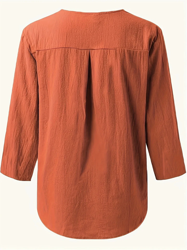 Mykaela – Blusa Casual in Cotone e Lino