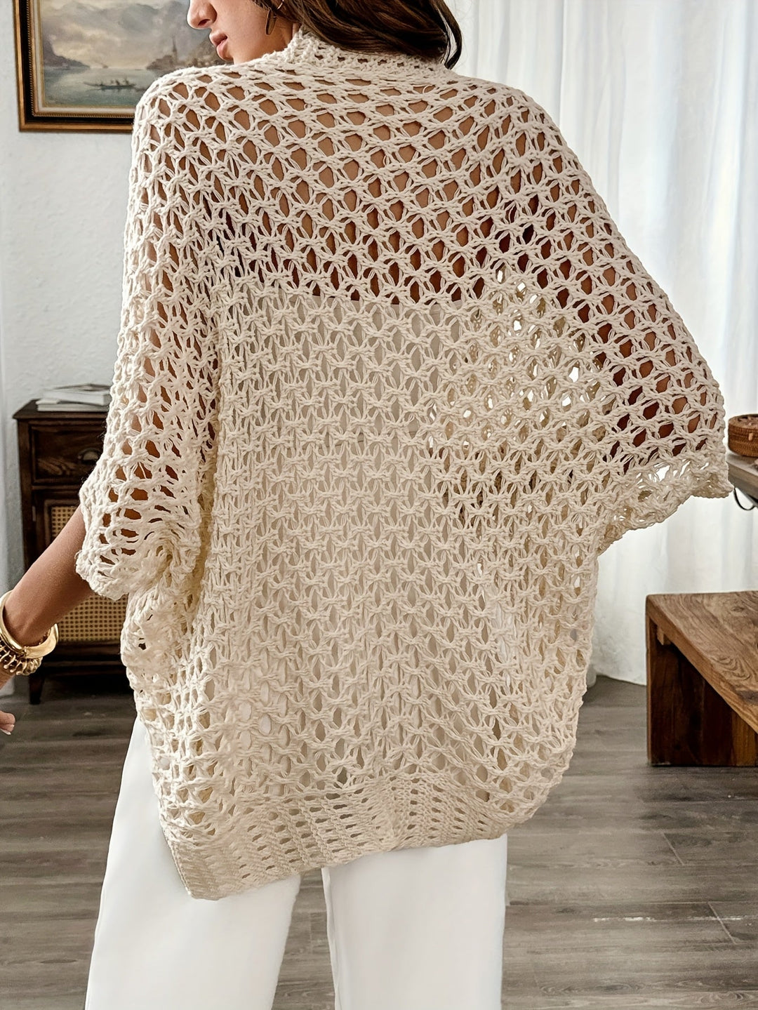 Ginny – Cardigan Drappeggiato in Maglia Aperta