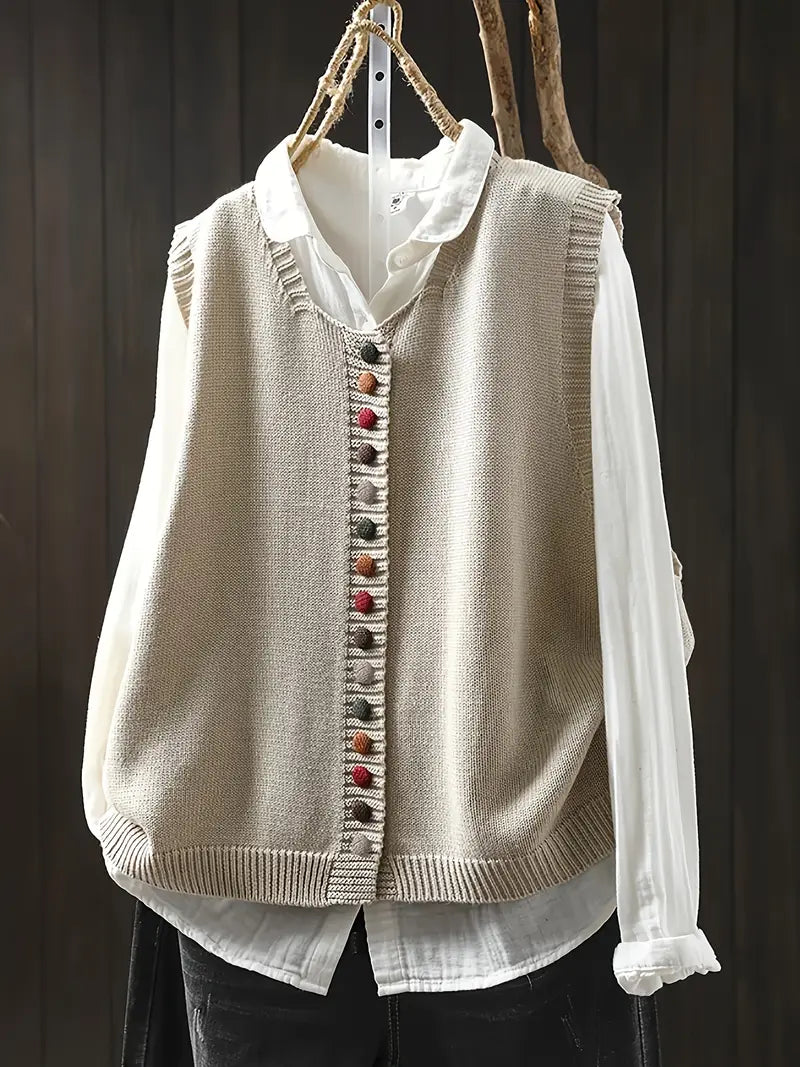 Sofia™ | Gilet Senza Maniche In Maglia