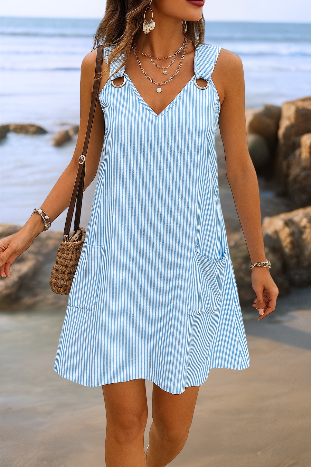 Marleen™ | Elegante abito estivo a righe