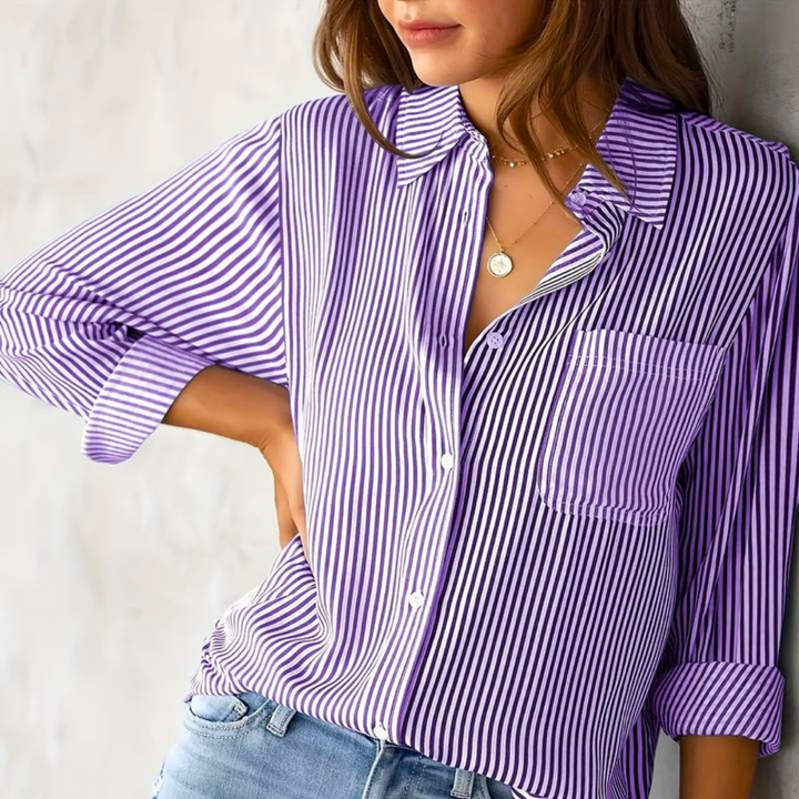 Blusa casual a righe per donne