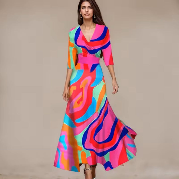 Axelle - Abito lungo elegante a fiori