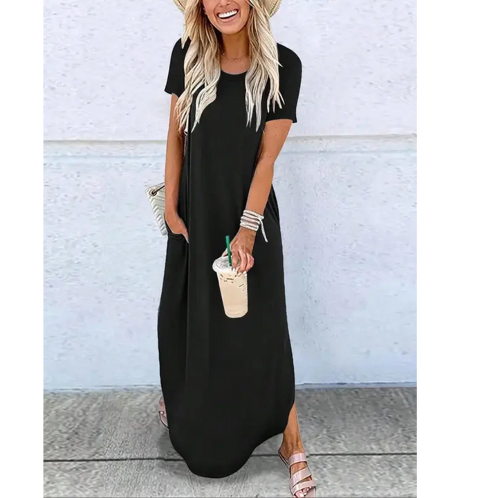 RELNA™ – Abito Maxi Estivo Casual con Collo Rotondo