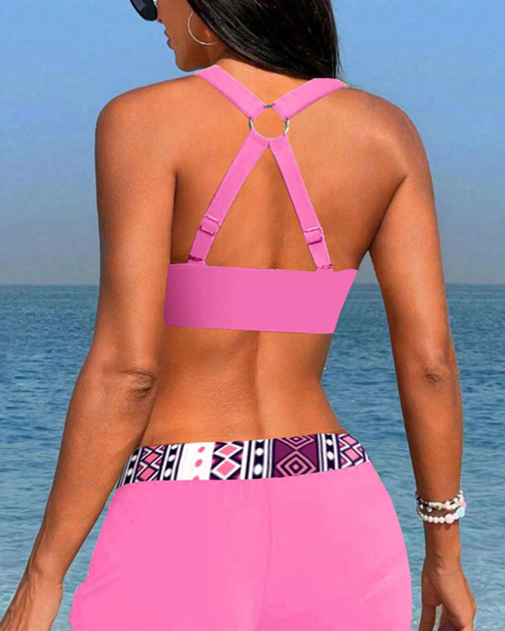 Aria™ | Costume da Bagno a Vita Alta con Disegno Geometrico
