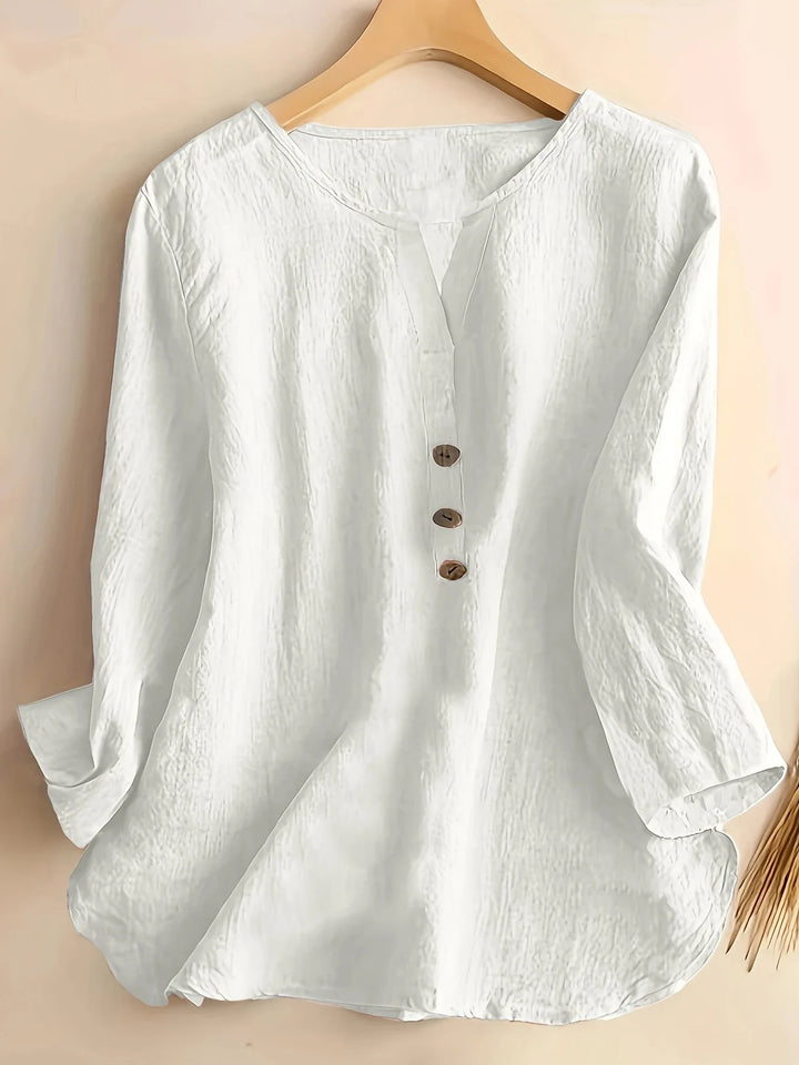 Mykaela – Blusa Casual in Cotone e Lino
