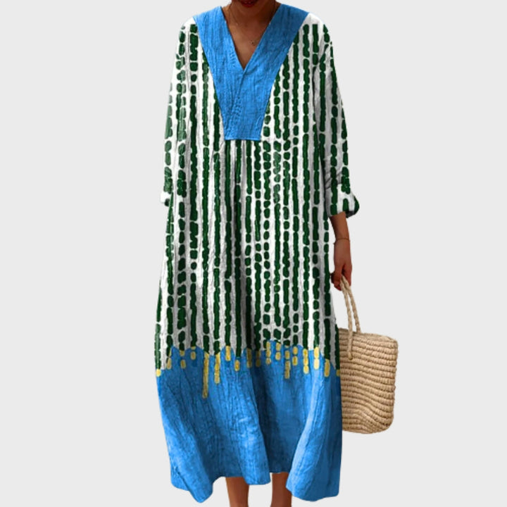 Naomi | Abito in Cotone Geometrico Astratto