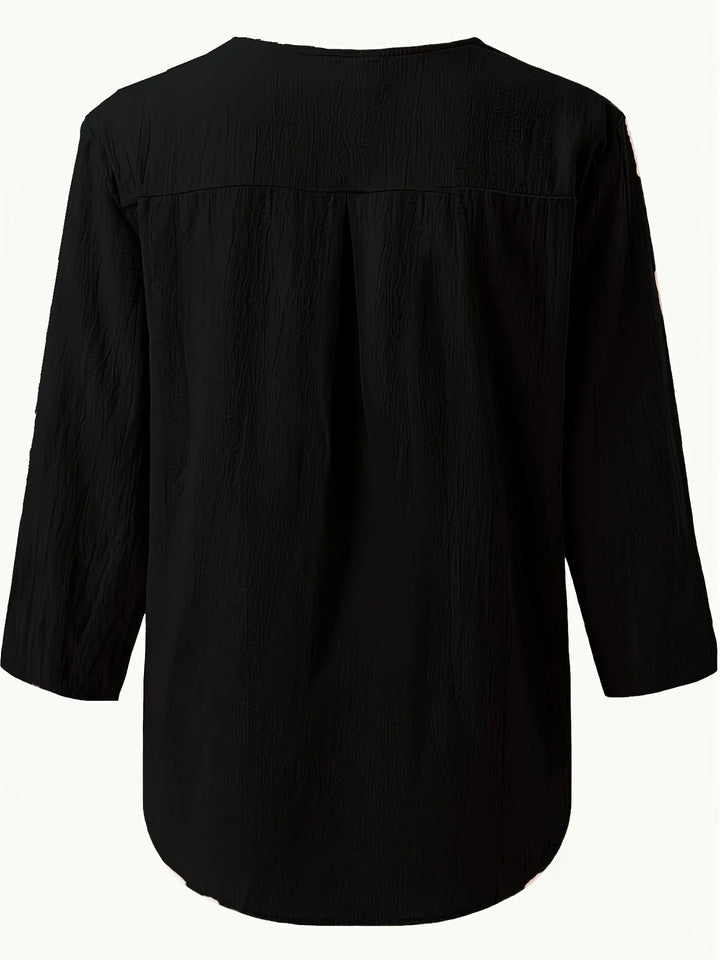 Mykaela – Blusa Casual in Cotone e Lino