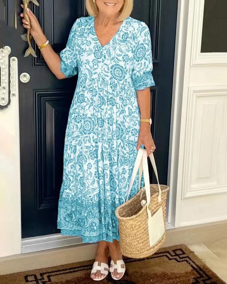 Aminta – Abito Midi Boho Stampato