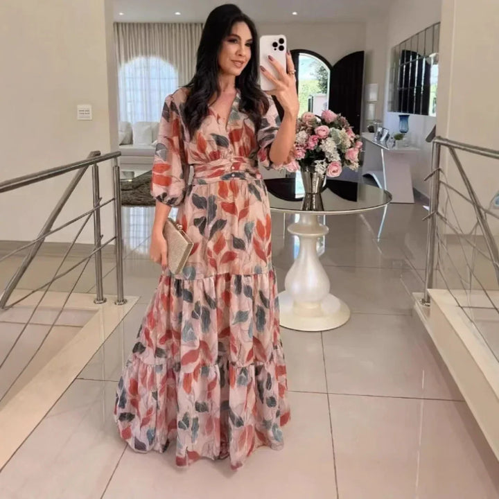 CLAUDIA | Abito Lungo Floreale con Vestibilità Comoda per Giornate Eleganti