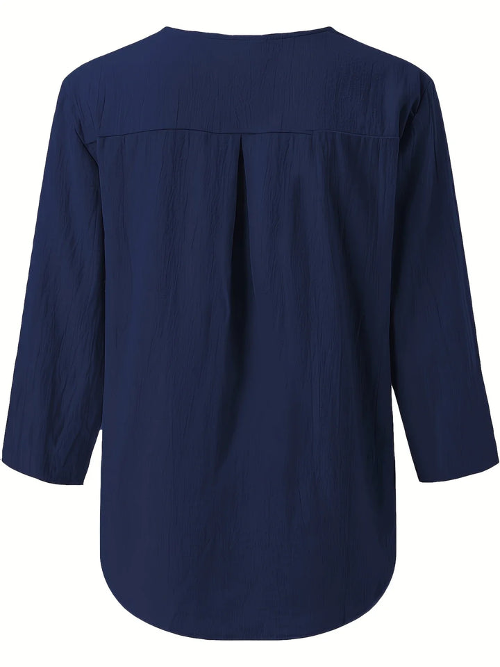 Mykaela – Blusa Casual in Cotone e Lino