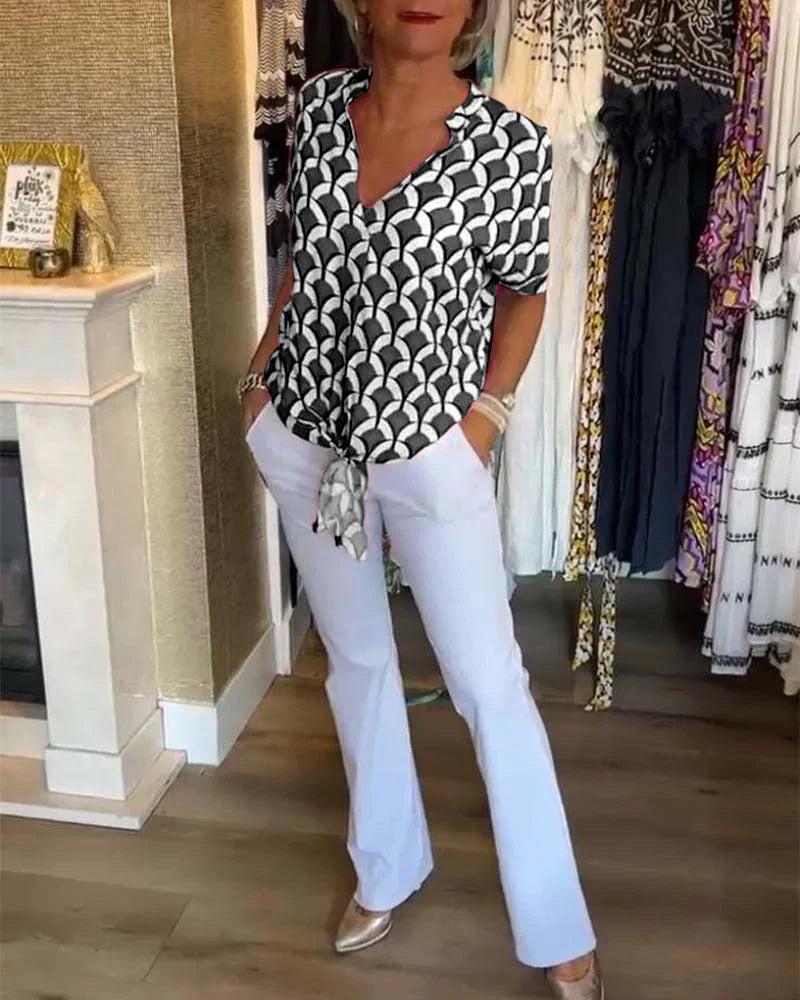 SOLVEIG CAMICIA STAMPATA ELEGANTE